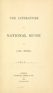 Cover of: The literature of national music