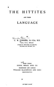 Cover of: The Hittites and their language by Claude Reignier Conder