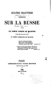 Cover of: Quatre chapitres inédits sur la Russie