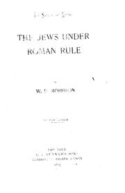 Cover of The Jews under Roman rule