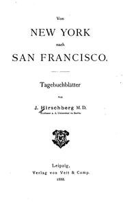 Cover of: Von New York nach San Francisco.: Tagebuchblätter