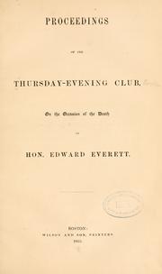 Proceedings of the Thursday-evening club by Thursday Evening Club (Boston, Mass.)