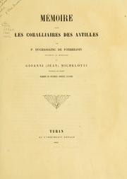 Cover of: Mémoire sur les coralliaires des Antilles