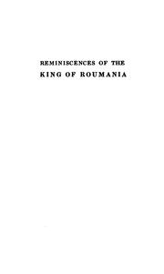 Cover of: Reminiscences of the King of Roumania