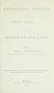 Cover of: Historical records of Port Phillip: the first annals of the colony of Victoria.