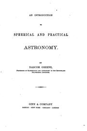 Cover of: An introduction to spherical and practical astronomy.