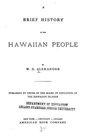 Cover of: A brief history of the Hawaiian people