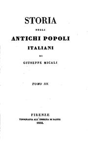 Cover of: Storia degli antichi popoli italiani