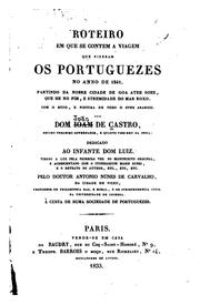 Cover of: Roteiro em que se contem a viagem que fizeram os Portuguezes no anno de 1541: partindo da nobre cidade de Goa atee Soez, que he no fim, e stremidade do mar Roxo. Com o sitio, e pintura de todo o syno Arabico.