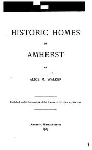 Cover of: Historic homes of Amherst