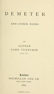Cover of: Demeter and other poems
