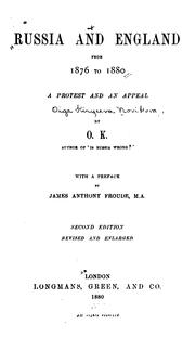 Cover of: Russia and England from 1876 to 1880: a protest and an appeal