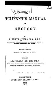 Cover of: The student's manual of geology