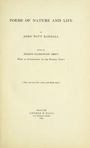 Cover of: Poems of nature and life by John Witt Randall