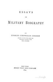 Cover of: Essays in military biography