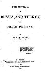 Cover of: The nations of Russia and Turkey and their destiny. by Ivan Golovin