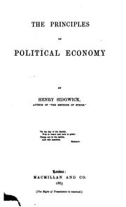 Cover of: The principles of political economy