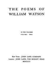 Cover of: The poems of William Watson.