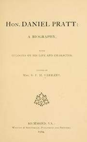 Hon. Daniel Pratt: a biography by S. F. H. Tarrant