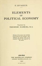 Cover of: Elements of political economy by Levasseur, Emile