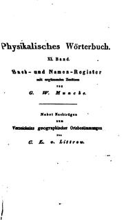 Cover of: Johann Samuel Traugott Gehler's Physikalisches wörterbunch