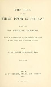 Cover of: The rise of the British power in the East