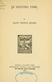 Cover of: In nesting time by Olive Thorne Miller