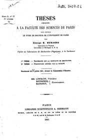 Cover of: Recherches sur la constante de gravitation.