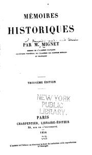 Cover of: Mémoires historiques