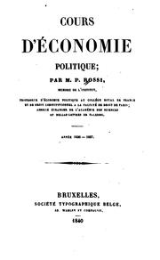 Cover of: Cours d'économie politique by Pellegrino Rossi