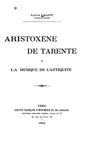 Cover of: Aristoxène de Tarente et la musique de l'antiquité.