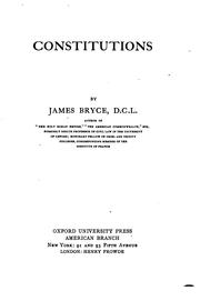 Cover of: Constitutions by James Bryce