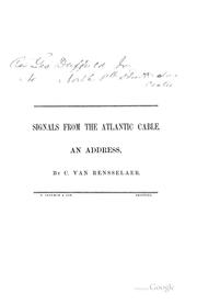 Cover of: Signals from the Atlantic Cable. | Cortlandt Van Rensselaer