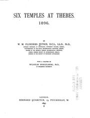 Cover of: Six temples at Thebes. 1896. by W. M. Flinders Petrie
