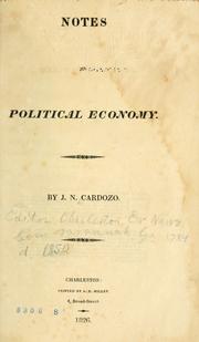 Cover of: Notes on political economy.