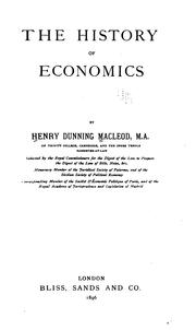 The history of economics by Henry Dunning Macleod
