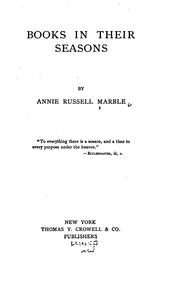 Cover of: Books in their seasons | Annie Russell Marble