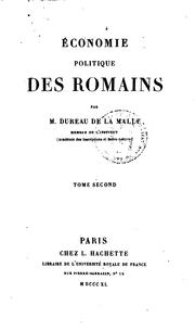 Cover of: Économie politique des Romains by Dureau de La Malle M.