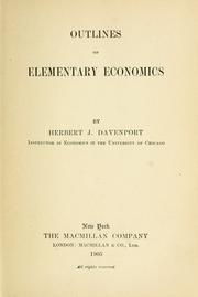 Cover of: Outlines of elementary economics