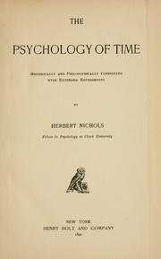 Cover of: The psychology of time