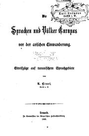 Cover of: Die sprachen und volker Europas vor der arischen einwanderung. by R. Cruel