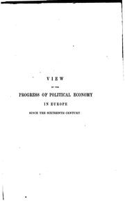 Cover of: View of the progress of political economy in Europe since the sixteenth century ... by Travers Twiss