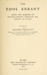 Cover of: fool errant | Maurice Henry Hewlett