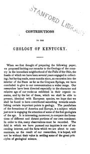 Cover of: Contributions to the geology of Kentucky. by Lunsford Pitts Yandell