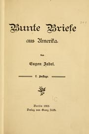 Bunte briefe aus Amerika by Eugen Zabel