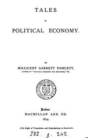 Cover of: Tales in political economy. by Millicent Garrett Fawcett