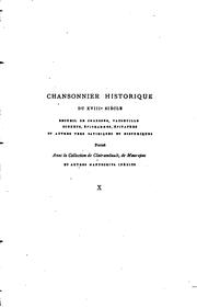 Cover of: ... Chansonnier historique du XVIIIe siècle