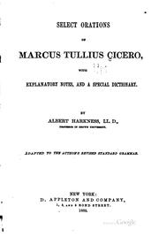 Cover of: Select orations of Marcus Tullius Cicero by Cicero