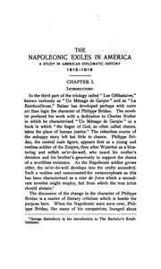 Cover of: The Napoleonic exiles in America: a study in American diplomatic history, 1815-1819
