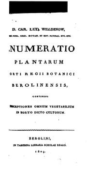 Cover of: Enumeratio plantarum Horti Regii Botanici Berolinensis by Karl Ludwig Willdenow